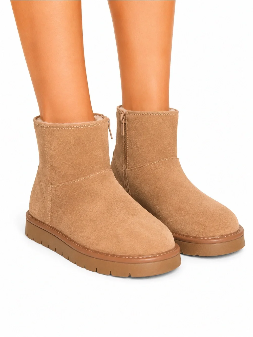 Universal Thread Size 8 Women's Ankle Boots in Tan Side Zipper